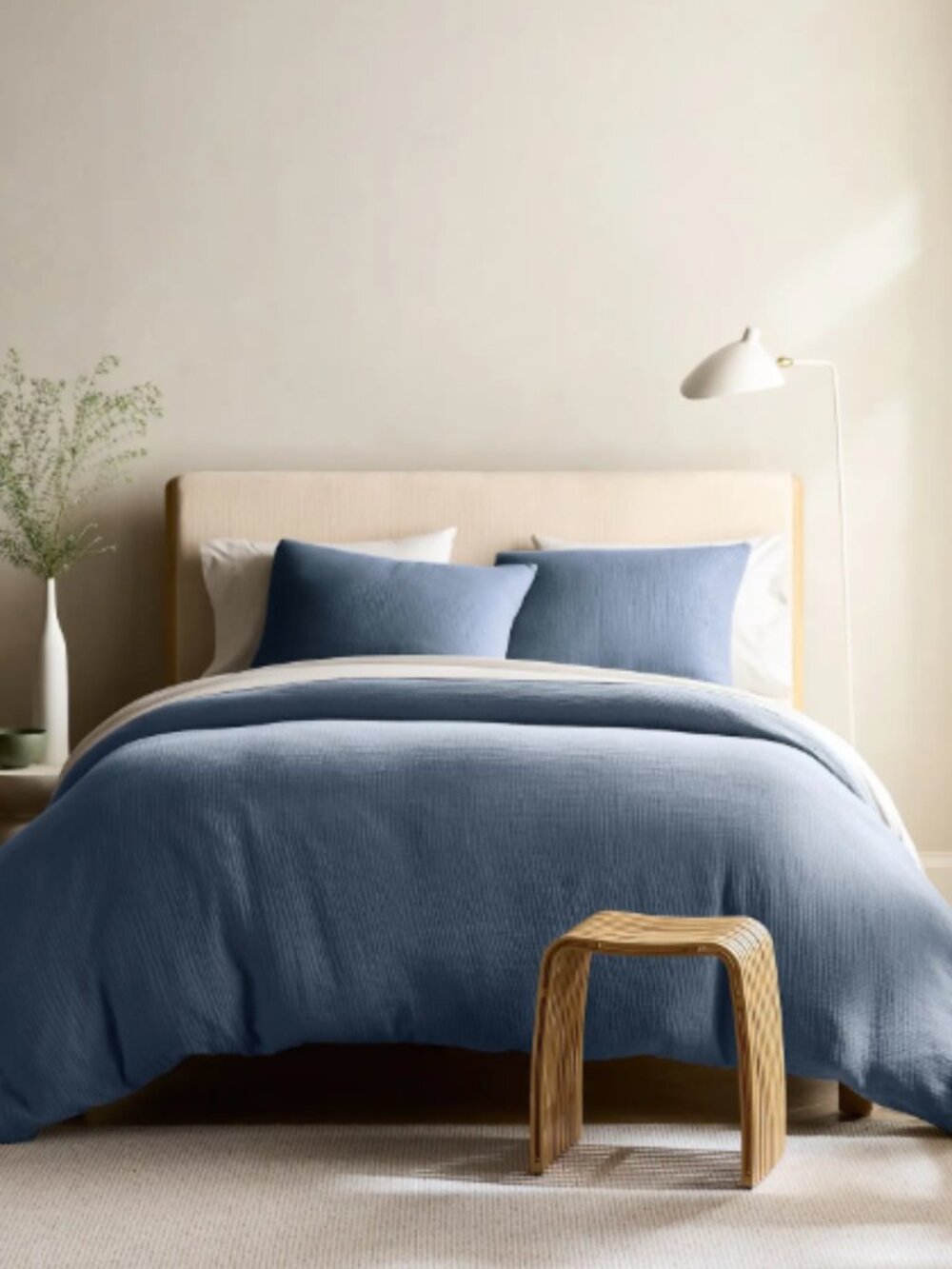 King/Cal Organic Cotton Gauze Duvet Cover in Mineral - Retail $150
